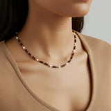 The Verik Pearl and Tiger's Eye Beaded Necklace