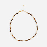 Verik Pearl and Tiger's Eye Beaded Necklace