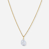 Ari Rope Pearl Necklace with Freshwater Baroque Pearl in 18K Gold Vermeil on Sterling Silver.