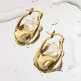 Talise Earrings with Freshwater Baroque Pearls in 18k Gold Vermeil on Sterling Silver
