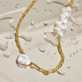 Nassa Necklace with Freshwater Baroque Pearls in 18k Gold Vermeil on Sterling Silver