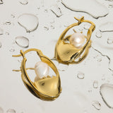 Talise Earrings with Freshwater Baroque Pearls in 18k Gold Vermeil on Sterling Silver