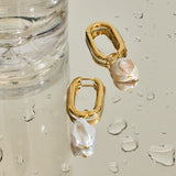 Pyla Earrings with Freshwater Baroque Pearls in 18k Gold Vermeil