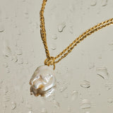 Ari Rope Pearl Necklace with Freshwater Baroque Pearl in 18K Gold Vermeil on Sterling Silver.