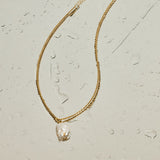 Ari Rope Pearl Necklace with Freshwater Baroque Pearl in 18K Gold Vermeil on Sterling Silver.