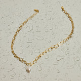 Ryna Link Chain Pearl Necklace with Freshwater Baroque Pearl in 18k Gold Vermeil