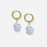 Ilana Hoop Pearl Earrings with Freshwater Baroque Pearls in 18K Gold Vermeil on Sterling Silver