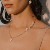 Nassa Necklace with Freshwater Baroque Pearls in 18k Gold Vermeil on Sterling Silver