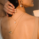 Ari Rope Pearl Necklace with Freshwater Baroque Pearl in 18K Gold Vermeil on Sterling Silver.