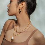 Sicil Necklace with Freshwater Baroque Pearls in 18k Gold Vermeil on Sterling Silver