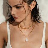 Sicil Necklace with Freshwater Baroque Pearls in 18k Gold Vermeil on Sterling Silver