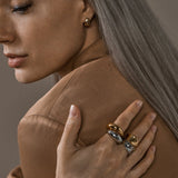 Lait and Lune Vortex Dome Ring in 18K Gold Vermeil on Sterling Silver Lait and Lune Vortex Dome Ring in Rhodium Vermeil on Sterling Silver