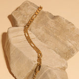 Lait and Lune Mesa Figaro Chain Bracelet in 18K Gold Vermeil on Sterling Silver