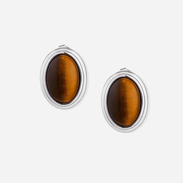 Acadia Tiger's Eye Gemstone Stud Earrings