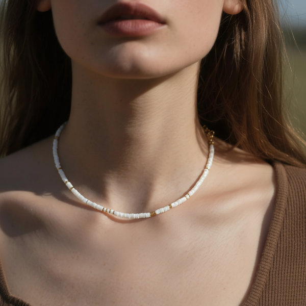 Brea Mother of Pearl Beaded Necklace