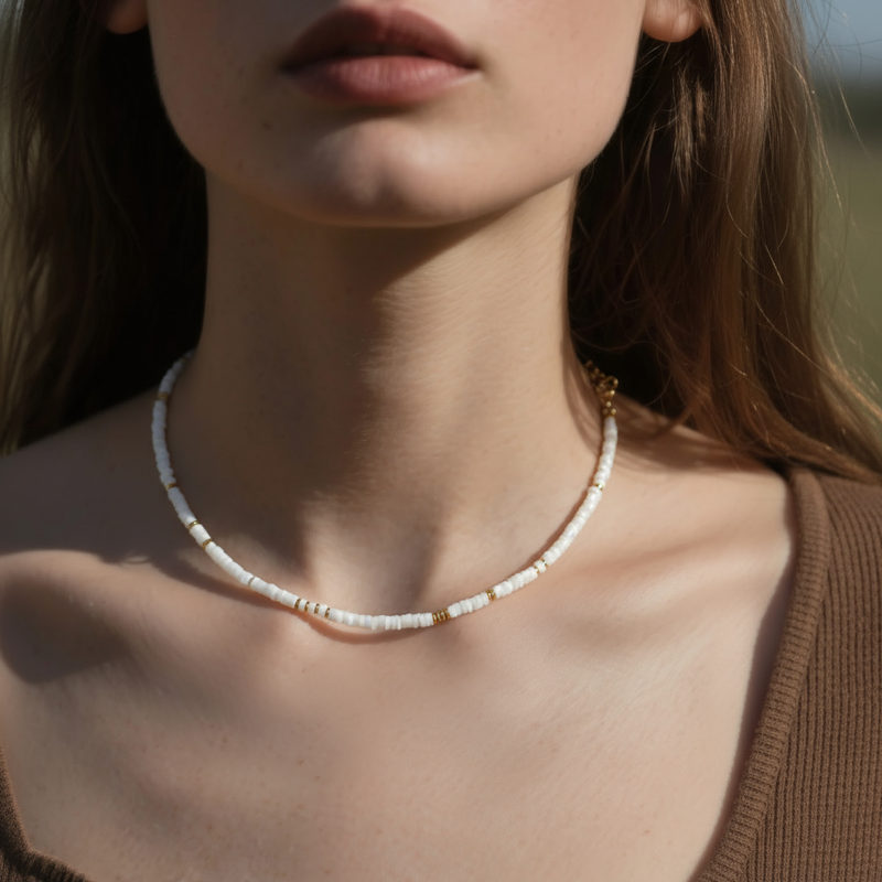 Brea Mother of Pearl Beaded Necklace