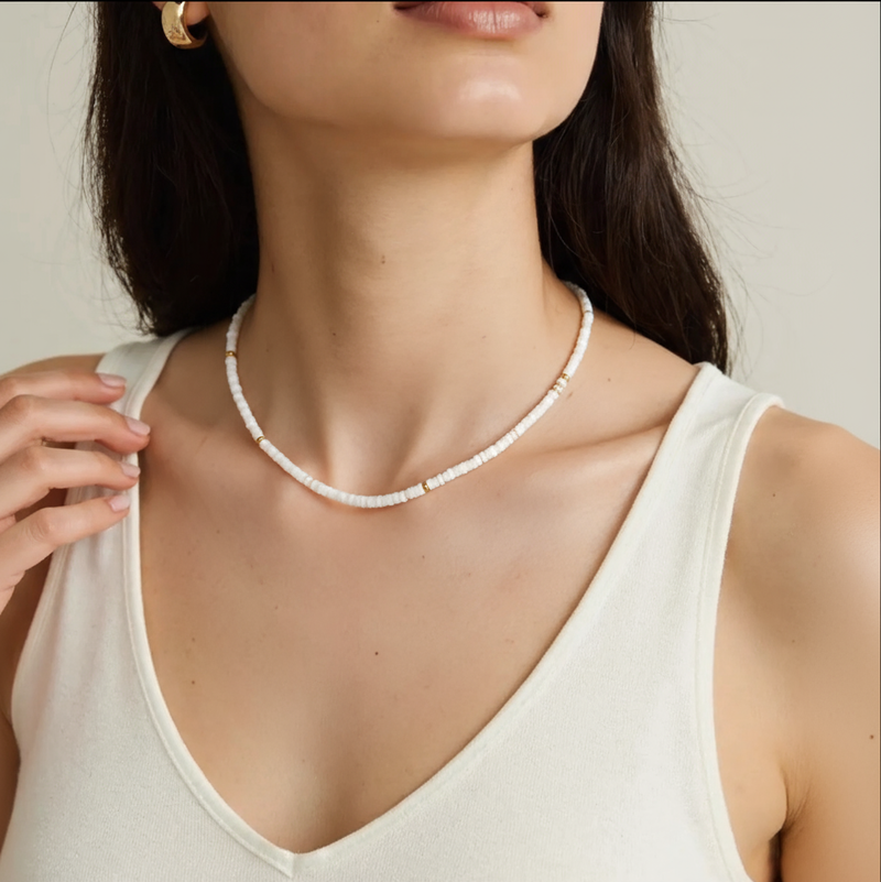 Brea Mother of Pearl Beaded Necklace