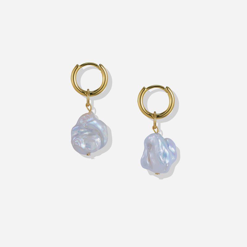 Baie Earrings with Freshwater Baroque Pearls in 18K Gold Vermeil
