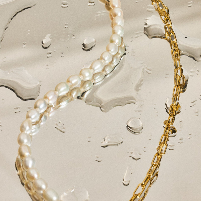 Sonette Necklace with Freshwater Baroque Pearls in 18k Gold Vermeil on Sterling Silver