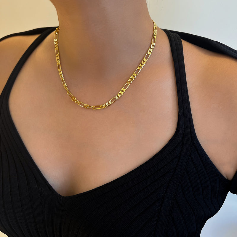 Figaro Chain Necklace in 18k Gold Vermeil