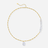 Nassa Necklace with Freshwater Baroque Pearls in 18k Gold Vermeil on Sterling Silver