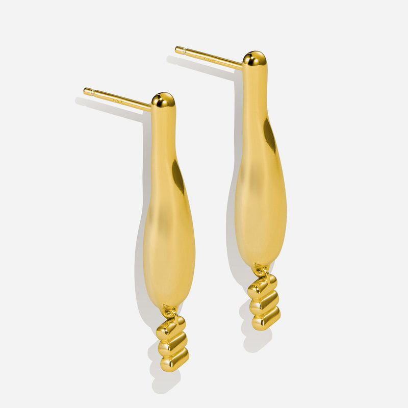 Lait and Lune Flute Earrings in 18K Gold Vermeil on Sterling Silver