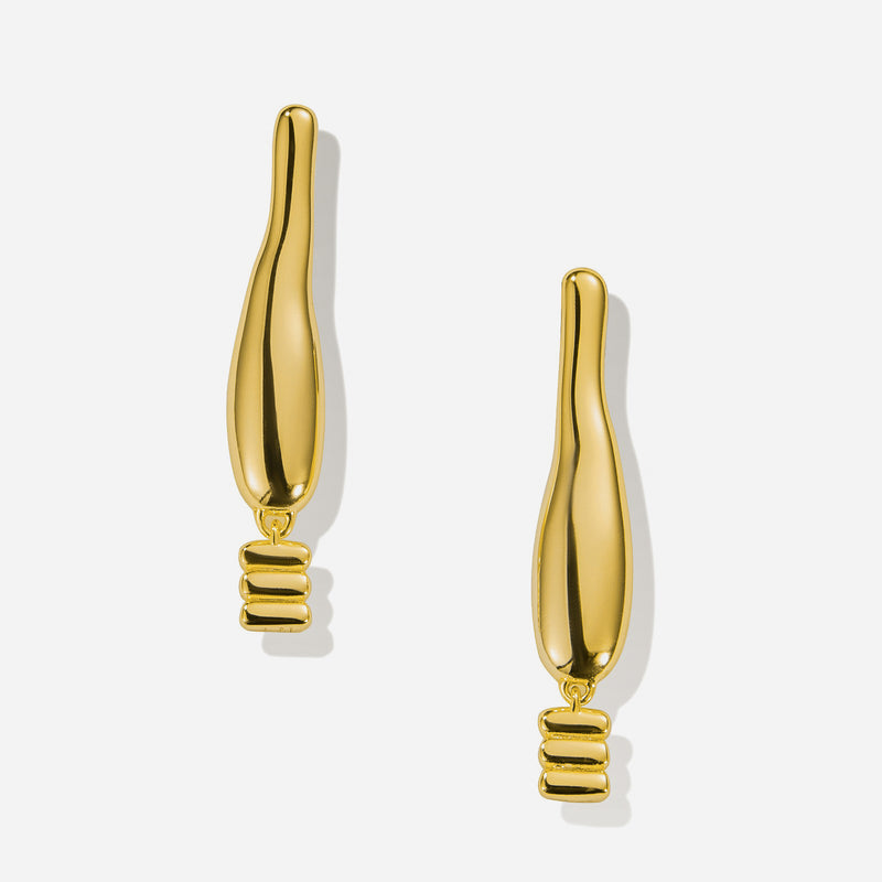 Lait and Lune Flute Earrings in 18K Gold Vermeil on Sterling Silver