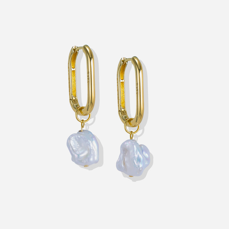 Pyla Earrings with Freshwater Baroque Pearls in 18k Gold Vermeil